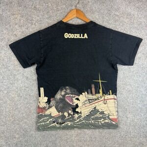 Godzilla Toyo Shirt Mens Medium Graphic Print Ocean Ship Double-Sided Anime